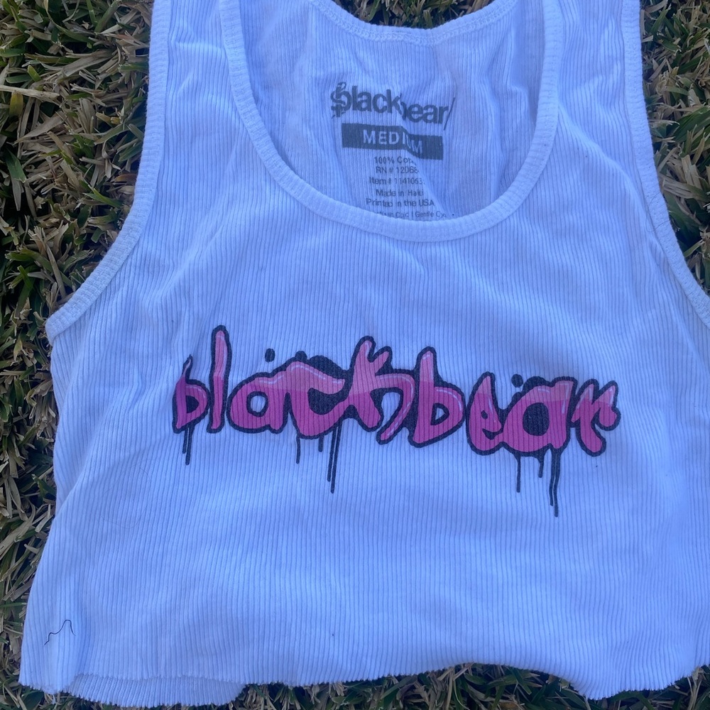 white cropped muscle tank